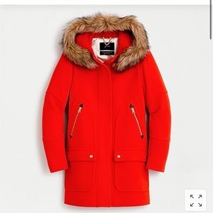 J Crew Red Parka Size 0